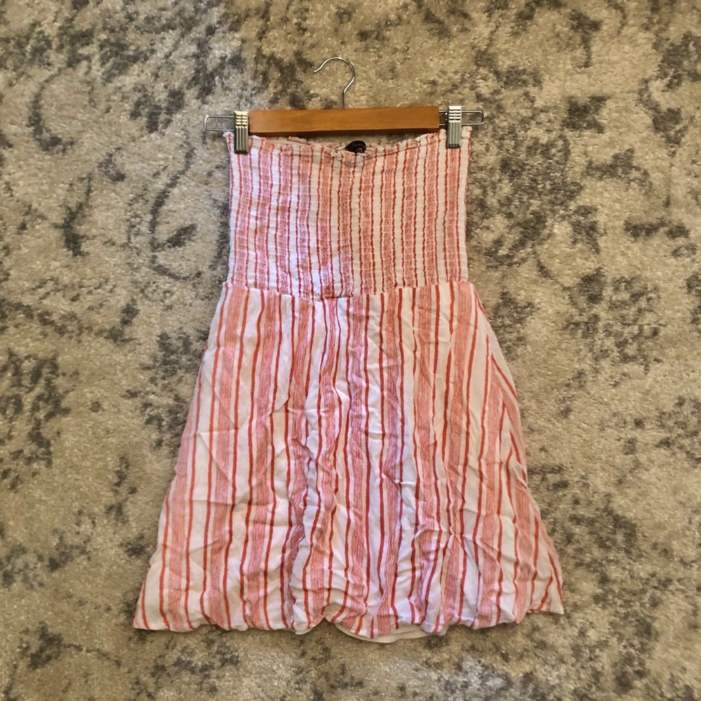 Pink and white striped sundress